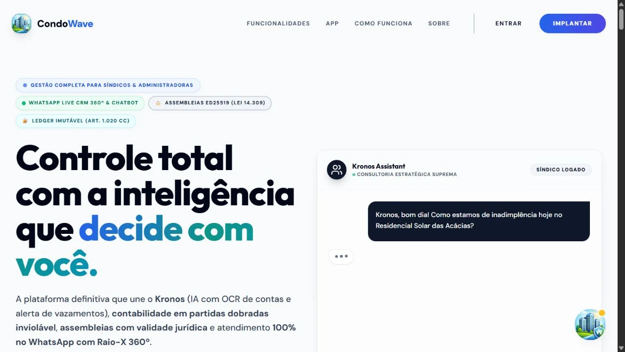 Prévia da apresentação pública do CondoWave