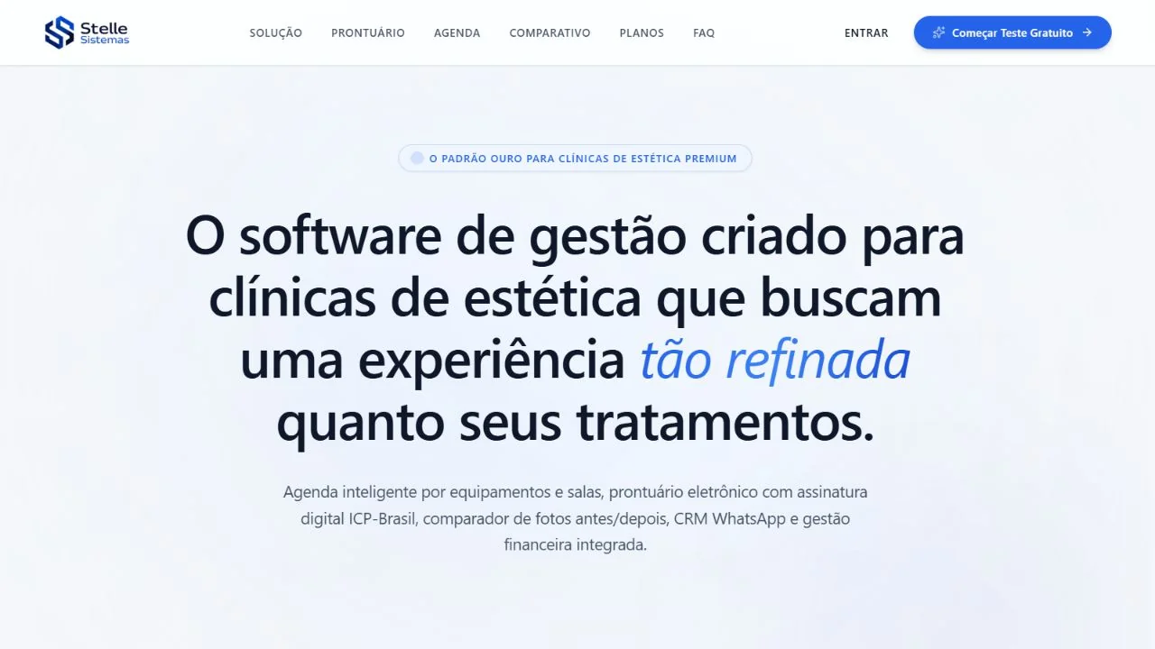 Interface do StelleClinic